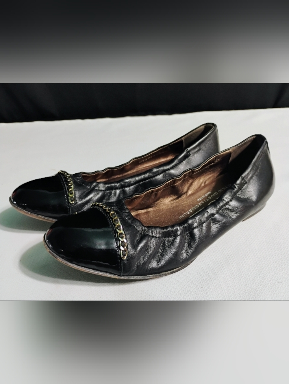 AGL Black Leather Flats Sz 36 US 6